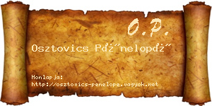 Osztovics Pénelopé névjegykártya